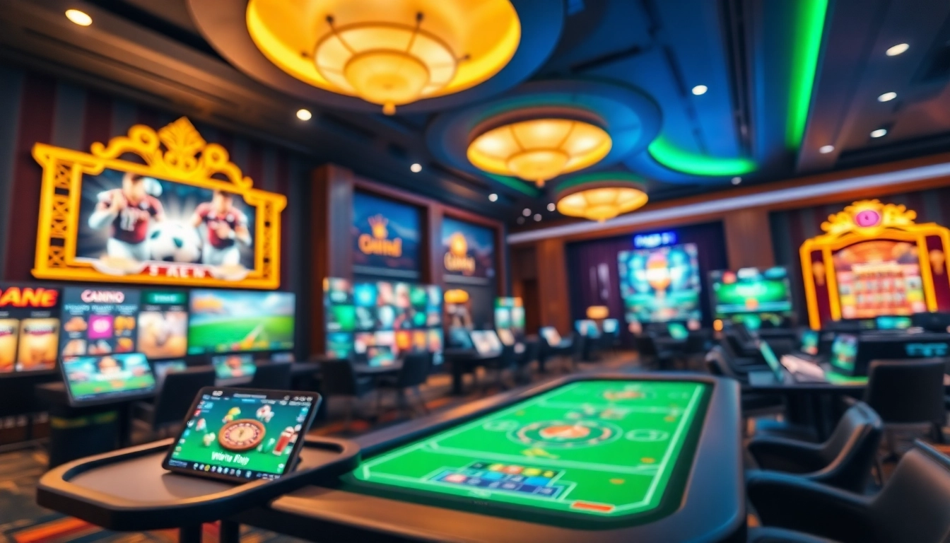 Exciting gaming scene showcasing winvn88.live online betting platform with casino and sports betting elements.
