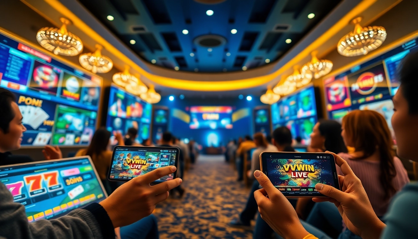Engaging online gambling experience showcasing VVVWIN's vibrant mobile app and casino games.