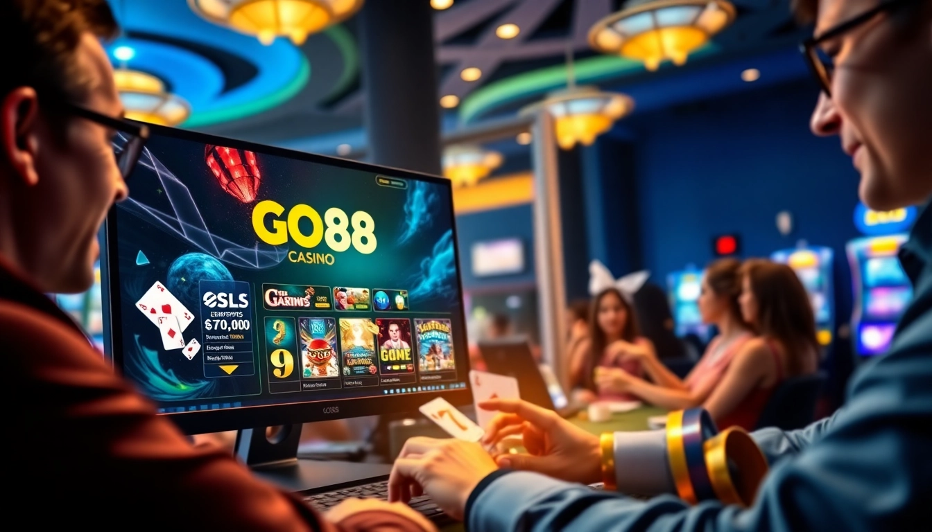 Engaging scene of online gaming on dittytalk.com showcasing GO88's dynamic casino features.