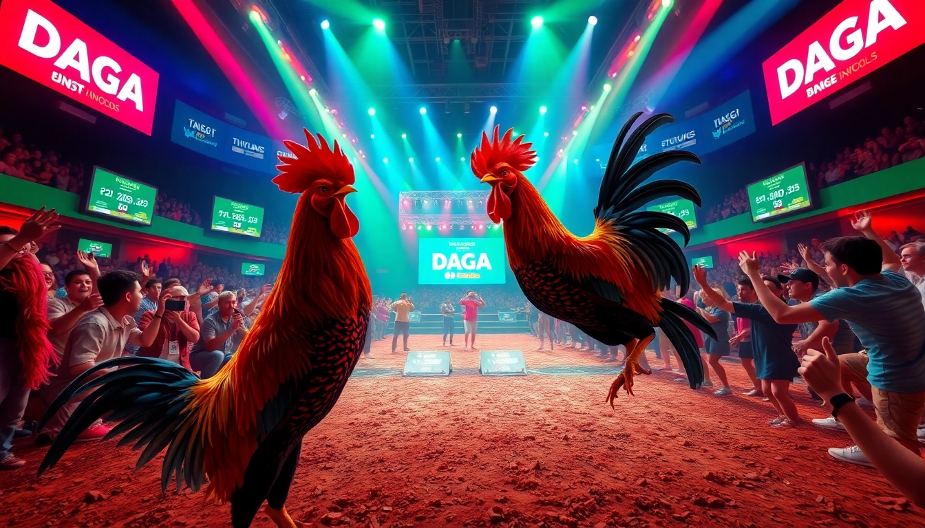 Live cockfighting excitement on dagawin.live with enthusiastic spectators and engaging dealers.