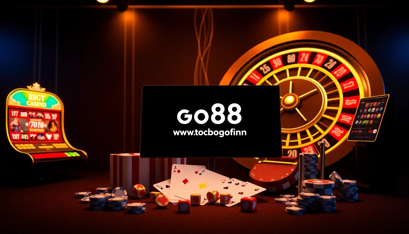 Experience thrilling gameplay at https://go88.finance/ with vibrant casino elements like dice, cards, and slot machines.