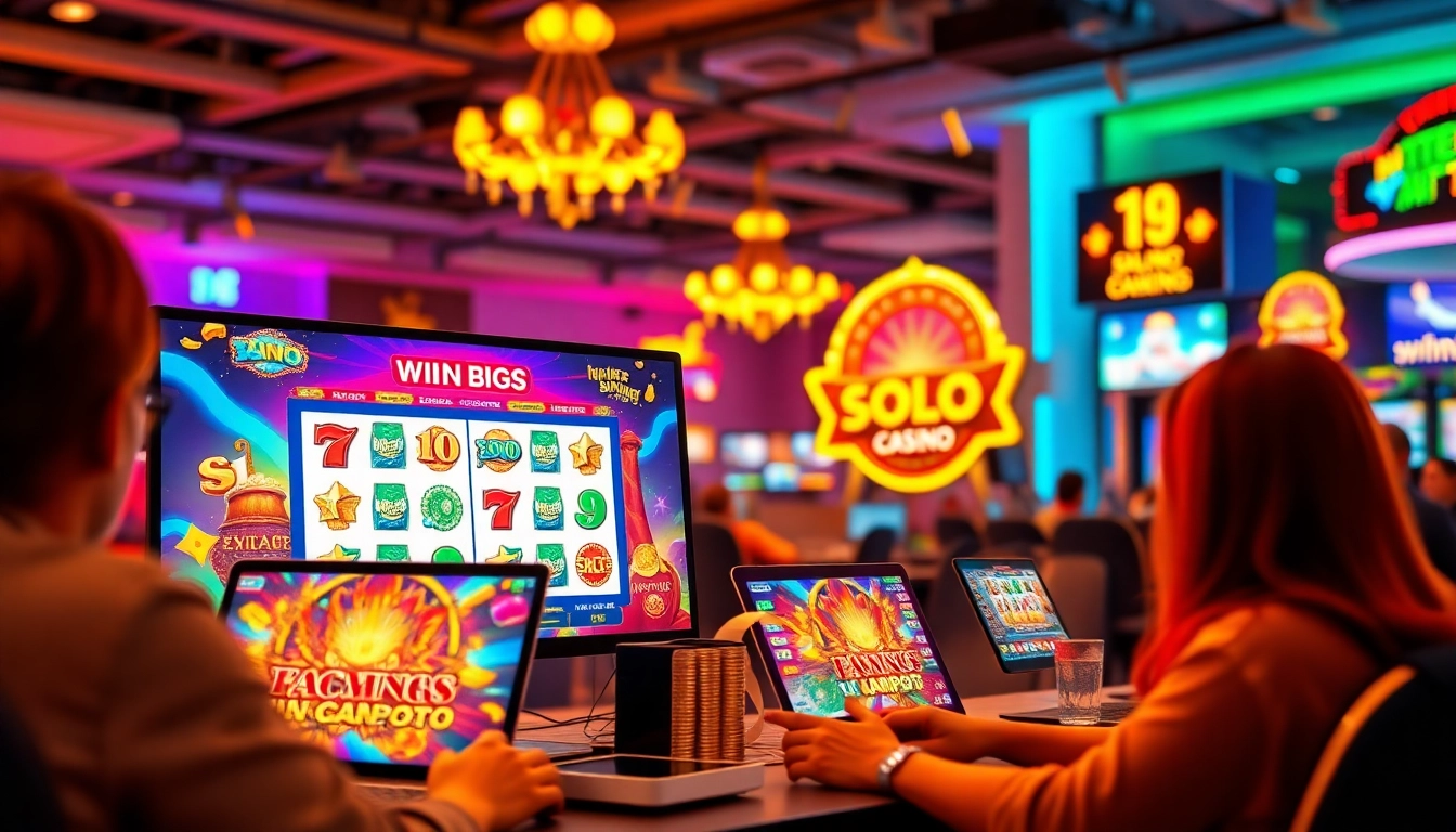 Exciting scene of players enjoying slot gacor online games with vibrant visuals and jackpot excitement.